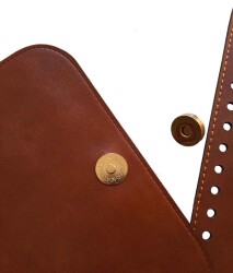 Angel Çanta Aksesuar Suni Deri Taba Renk Light Gold Metalli Sırt Çantası Seti - 3