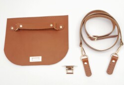 Angel Çanta Aksesuar Taba Gerçek Deri 130x2 cm Ayarlı Saplı Çanta Çanta Seti Light Gold Metalli - 3