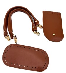 Angel Çanta Aksesuar Taba Kulpluklu Sap, Taban, Kapak Seti - Angel Çanta Aksesuar