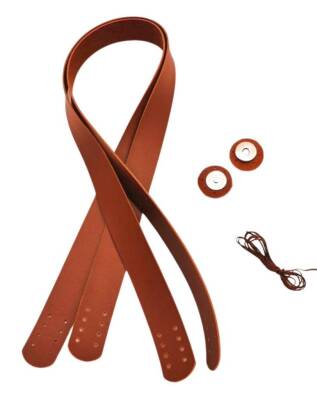 Angel Çanta Aksesuar Taba Renk 70x2.4 cm Çift Çanta Sapı, Gümüş Aparatlı Mıknatıs, 2 Metre Dikme İpi - 1