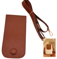 Angel Çanta Aksesuar Taba Renk Button Model Çanta Yapım Seti Light Gold Metalli - Angel Çanta Aksesuar