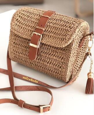 Angel Çanta Aksesuar Taba Renk Nilcehobi Gerçek Deri Çanta Seti Light Gold Metalli - 1