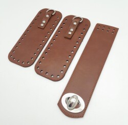 Angel Çanta Aksesuar Taba Renk Yan Parça Ve Kapak Seti Gümüş Metalli - 2