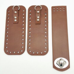 Angel Çanta Aksesuar Taba Renk Yan Parça Ve Kapak Seti Gümüş Metalli - Angel Çanta Aksesuar