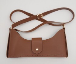 Angel Çanta Aksesuar Taba Suni Deri 120x2 cm Çanta Saplı Deri Seti Light Gold Metalli - Angel Çanta Aksesuar