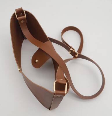 Angel Çanta Aksesuar Taba Suni Deri 120x2 cm Çanta Saplı Deri Seti Light Gold Metalli - 2