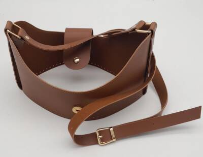 Angel Çanta Aksesuar Taba Suni Deri 120x2 cm Çanta Saplı Deri Seti Light Gold Metalli - 4