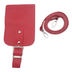 Angel Çanta Aksesuar Tokalı Kapak Aparatlı Suni Deri Çanta Seti Fuşya - Angel Çanta Aksesuar