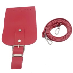 Angel Çanta Aksesuar Tokalı Kapak Aparatlı Suni Deri Çanta Seti Fuşya - 2