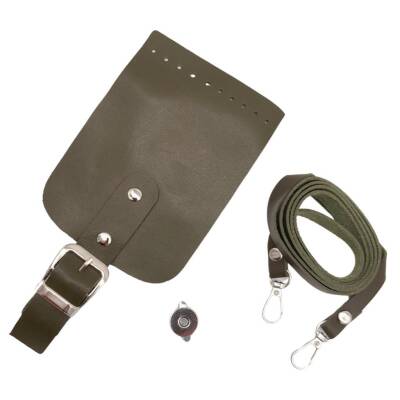 Angel Çanta Aksesuar Tokalı Kapak Aparatlı Suni Deri Çanta Seti Haki Renk - 3