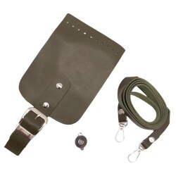 Angel Çanta Aksesuar Tokalı Kapak Aparatlı Suni Deri Çanta Seti Haki Renk - 3