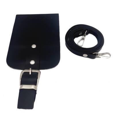 Angel Çanta Aksesuar Tokalı Kapak Aparatlı Suni Deri Çanta Seti Siyah - 2