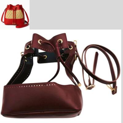 Angel Çanta Aksesuar Torba Model Çanta Yapım Aparatı Bordo Renk Light Gold Metalli - 1