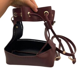 Angel Çanta Aksesuar Torba Model Çanta Yapım Aparatı Bordo Renk Light Gold Metalli - 2