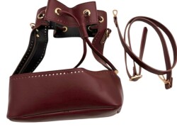 Angel Çanta Aksesuar Torba Model Çanta Yapım Aparatı Bordo Renk Light Gold Metalli - 3