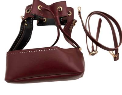 Angel Çanta Aksesuar Torba Model Çanta Yapım Aparatı Bordo Renk Light Gold Metalli - 3