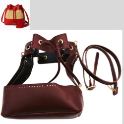 Angel Çanta Aksesuar Torba Model Çanta Yapım Aparatı Bordo Renk Light Gold Metalli - Angel Çanta Aksesuar