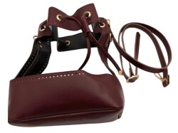 Angel Çanta Aksesuar Torba Model Çanta Yapım Aparatı Bordo Renk Light Gold Metalli - 5