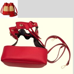 Angel Çanta Aksesuar Torba Model Çanta Yapım Aparatı Kırmızı Renk Light Gold Metalli - Angel Çanta Aksesuar