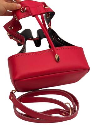 Angel Çanta Aksesuar Torba Model Çanta Yapım Aparatı Kırmızı Renk Light Gold Metalli - 4