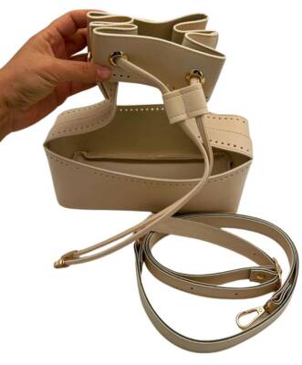 Angel Çanta Aksesuar Torba Model Çanta Yapım Aparatı Krem Renk Light Gold Metalli - 4