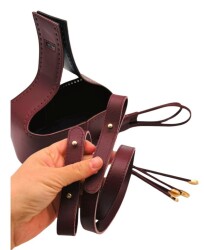 Angel Çanta Aksesuar Torba2 Model Çanta Yapım Aparatı Bordo Renk Light Gold Metalli - 5