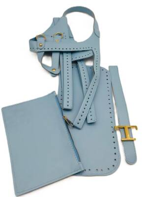 Angel Çanta Aksesuar TTS Model Çanta Yapım Aparatı Mavi Light Gold Metalli - 1