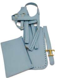 Angel Çanta Aksesuar TTS Model Çanta Yapım Aparatı Mavi Light Gold Metalli - Angel Çanta Aksesuar