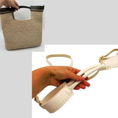 Angel Çanta Aksesuar Tutma Saplı Model Çanta Yapım Aparatı Açık Krem Renk Light Gold Metalli - 1