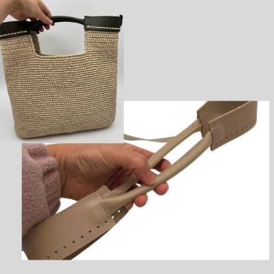 Angel Çanta Aksesuar Tutma Saplı Model Çanta Yapım Aparatı Bej Renk Light Gold Metalli - 1