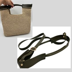 Angel Çanta Aksesuar Tutma Saplı Model Çanta Yapım Aparatı Haki Yeşil Renk Light Gold Metalli - Angel Çanta Aksesuar