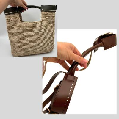 Angel Çanta Aksesuar Tutma Saplı Model Çanta Yapım Aparatı Kahve Renk Light Gold Metalli - 1