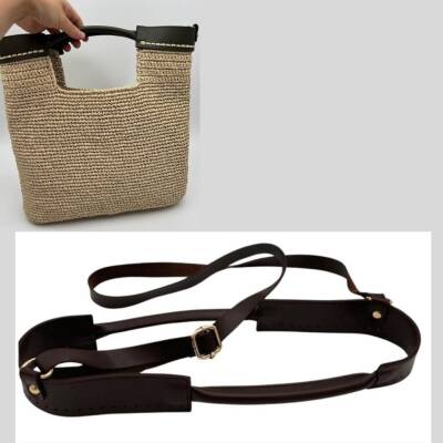 Angel Çanta Aksesuar Tutma Saplı Model Çanta Yapım Aparatı Koyu Kahve Renk Light Gold Metalli - 1