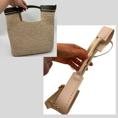 Angel Çanta Aksesuar Tutma Saplı Model Çanta Yapım Aparatı Krem Renk Light Gold Metalli - 1