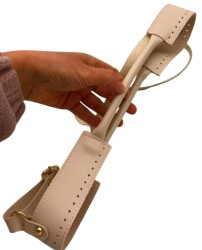 Angel Çanta Aksesuar Tutma Saplı Model Çanta Yapım Aparatı Krem Renk Light Gold Metalli - 3