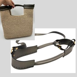 Angel Çanta Aksesuar Tutma Saplı Model Çanta Yapım Aparatı Parlak Gri Renk Light Gold Metalli - Angel Çanta Aksesuar