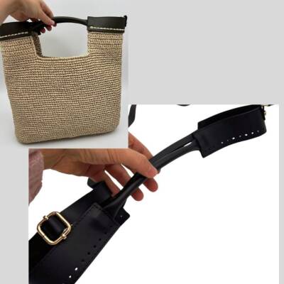 Angel Çanta Aksesuar Tutma Saplı Model Çanta Yapım Aparatı Siyah Renk Light Gold Metalli - 1