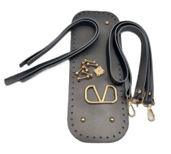 Angel Çanta Aksesuar V Marka Çanta Yapım Seti Parlak Gri Renk - Angel Çanta Aksesuar