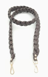 Angel Çanta Aksesuar 130 cm Örgü Model Kahverengi Suni Deri Çanta Sapı Light Gold Metalli - 3