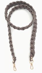 Angel Çanta Aksesuar 130 cm Örgü Model Kahverengi Suni Deri Çanta Sapı Light Gold Metalli - Angel Çanta Aksesuar