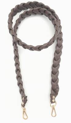 Angel Çanta Aksesuar 130 cm Örgü Model Kahverengi Suni Deri Çanta Sapı Light Gold Metalli - 1