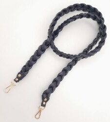 Angel Çanta Aksesuar 135 cm Örgü Model Lacivert Renk Suni Deri Çanta Sapı Light Gold Metalli - 2