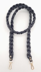 Angel Çanta Aksesuar 135 cm Örgü Model Lacivert Renk Suni Deri Çanta Sapı Light Gold Metalli - Angel Çanta Aksesuar