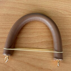 Angel Çanta Aksesuar 27 cm Rulo Model Suni Deri Açık Vizon Çanta Sapı Light Gold Metalli - Angel Çanta Aksesuar