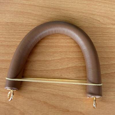 Angel Çanta Aksesuar 27 cm Rulo Model Suni Deri Açık Vizon Çanta Sapı Light Gold Metalli - 1