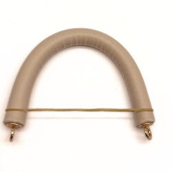 Angel Çanta Aksesuar 27 cm Rulo Model Suni Deri Krem Çanta Sapı Light Gold Metalli - Angel Çanta Aksesuar
