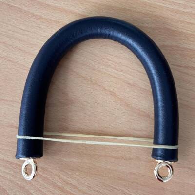 Angel Çanta Aksesuar 27 cm Rulo Model Suni Deri Lacivert Çanta Sapı Light Gold Metalli - 1