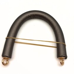 Angel Çanta Aksesuar 27 cm Rulo Model Suni Deri Parlak Gri Çanta Sapı Light Gold Metalli - Angel Çanta Aksesuar