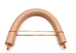 Angel Çanta Aksesuar 27 cm Rulo Model Suni Deri Pudra Çanta Sapı Light Gold Metalli - Angel Çanta Aksesuar