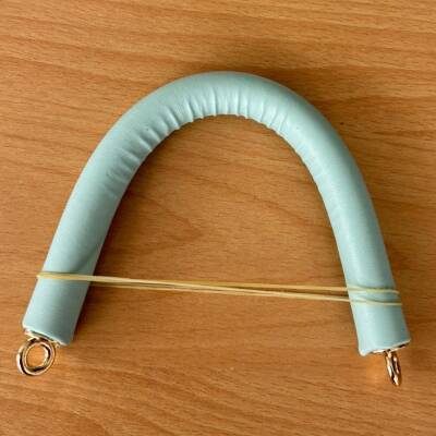 Angel Çanta Aksesuar 27 cm Rulo Model Suni Deri Su Yeşili Çanta Sapı Light Gold Metalli - 1